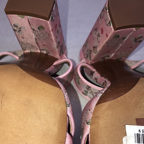 Tabitha Simmons Pink Reyner Embellished Floral Print Satin Sandals NIB 8